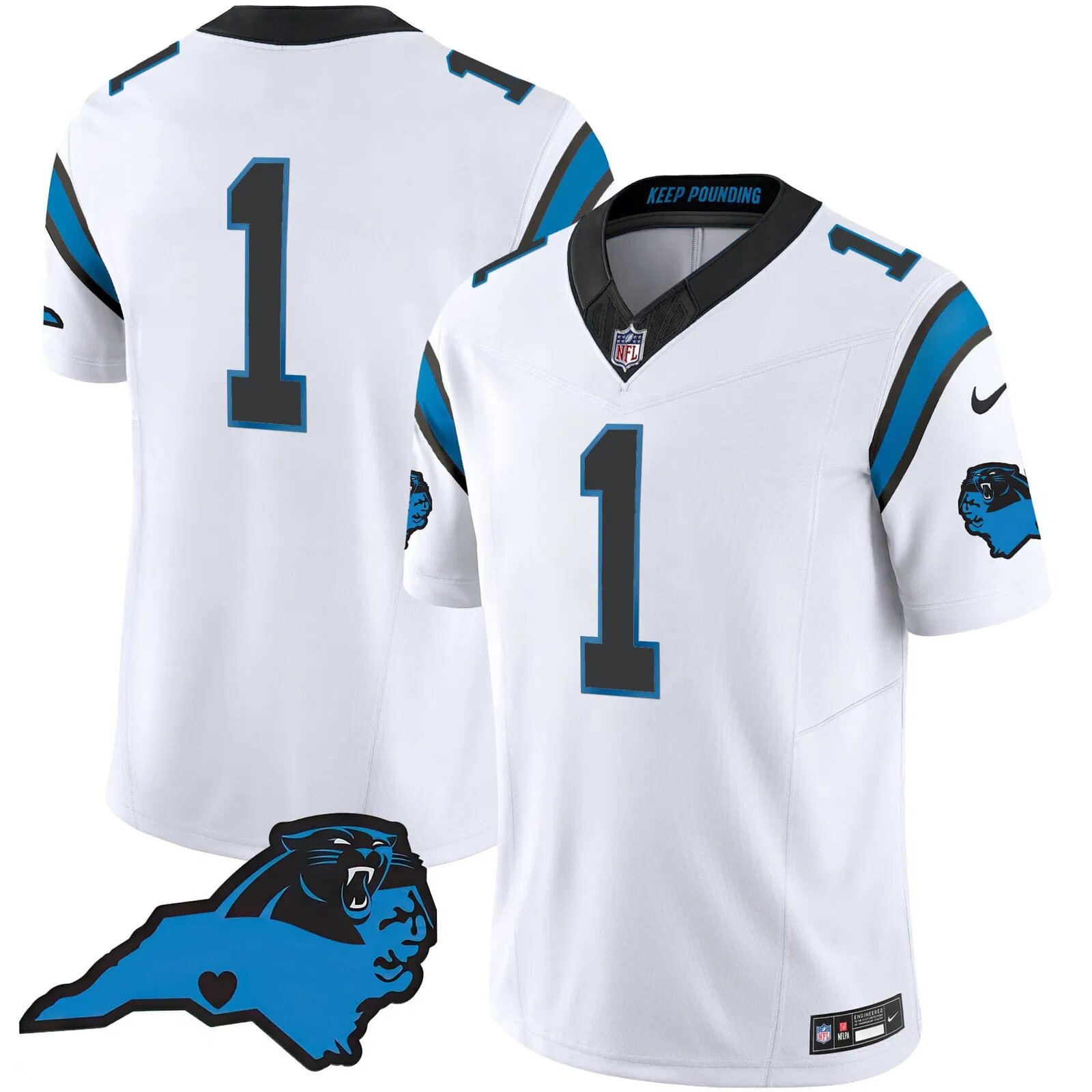 Men Carolina Panthers #1 Newton Cam White 2024 Nike Vapor Limited NFL Jersey
